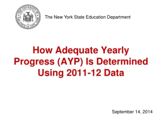 How Adequate Yearly Progress (AYP) Is Determined Using 2011-12 Data