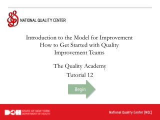 Introduction to the Model for Improvement How to Get Started with Quality  Improvement Teams