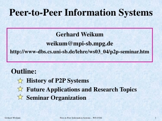 Peer-to-Peer Information Systems