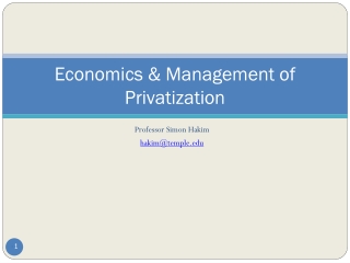 Economics &amp; Management of Privatization