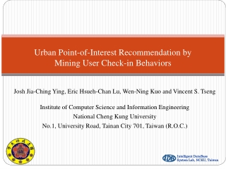 Urban Point-of-Interest Recommendation by  Mining User Check-in Behaviors