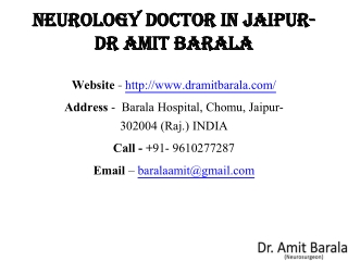 Neurology Doctor in Jaipur- Dr Amit Barala