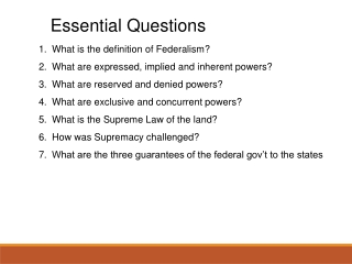 Essential Questions