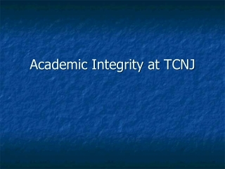 Academic Integrity at TCNJ