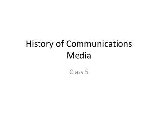 History of Communications Media