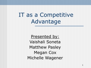 IT as a Competitive Advantage