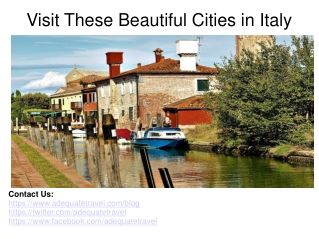 Visit These Beautiful Cities in Italy