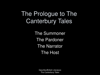 The Prologue to The Canterbury Tales