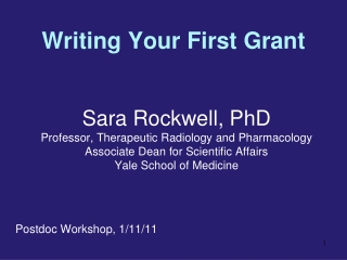 Writing Your First Grant