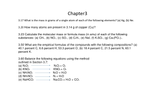 3.17 What is the mass in grams of a single atom of each of the following elements? (a) Hg, (b) Ne.