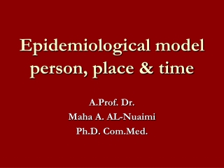 Epidemiological model  person, place &amp; time