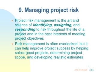 9. Managing project risk