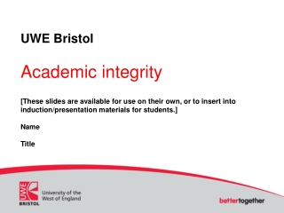 UWE Bristol Academic integrity