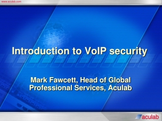 Introduction to VoIP security