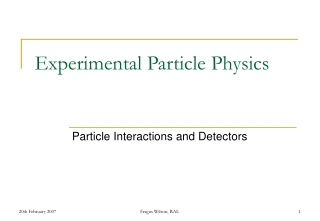 Experimental Particle Physics