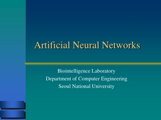 Artificial Neural Networks