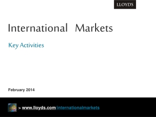 International   Markets Key Activities