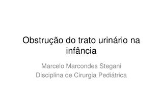 Obstrução do trato urinário na infância