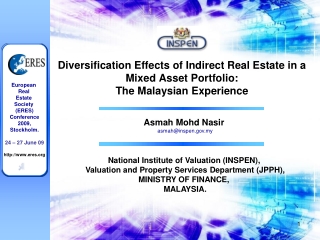 Asmah Mohd Nasir  asmah@inspen.my National Institute of Valuation (INSPEN),