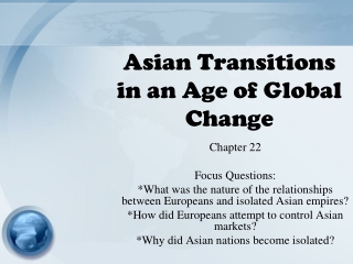 Asian Transitions in an Age of Global Change