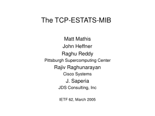 The TCP-ESTATS-MIB