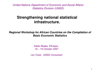 Regional Workshop for African Countries on the Comp ilation of Basic  Economic  St atistics