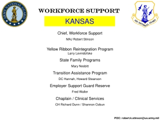 Chief, Workforce Support MAJ Robert Stinson Yellow Ribbon Reintegration Program Larry Levindofske