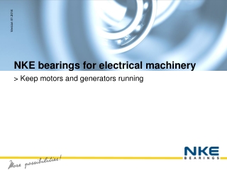 NKE bearings for electrical machinery