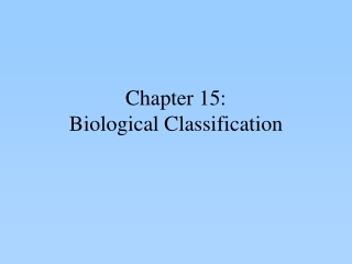 Chapter 15:  Biological Classification