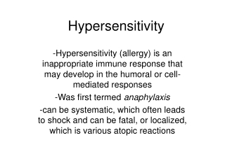 Hypersensitivity