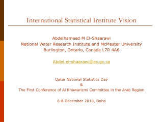 International Statistical Institute Vision