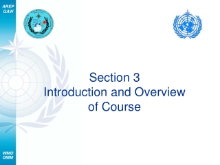 Section 3 Introduction and Overview  of Course