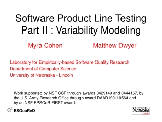 Software Product Line Testing Part II : Variability Modeling