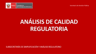 Análisis de Calidad Regulatoria