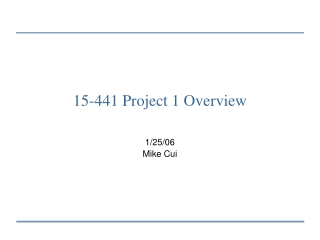 15-441 Project 1 Overview