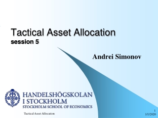 Tactical Asset Allocation  session  5