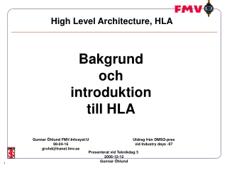 High Level Architecture, HLA