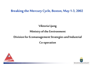 Breaking the Mercury Cycle, Boston, May 1-3, 2002