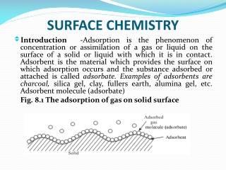 SURFACE CHEMISTRY