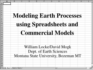 Modeling Earth Processes using Spreadsheets and Commercial Models