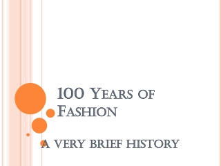 100 Years of Fashion