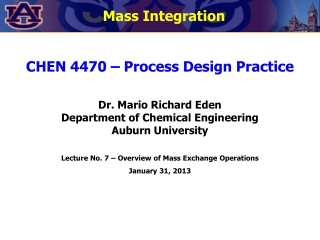 CHEN 4470 – Process Design Practice