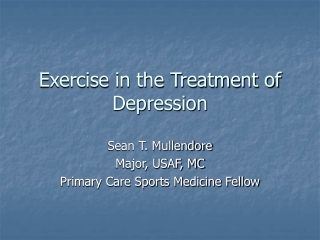 Exercise in the Treatment of Depression