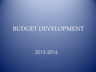 BUDGET DEVELOPMENT