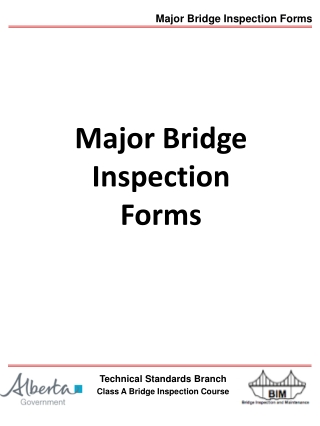 Major Bridge Inspection Forms