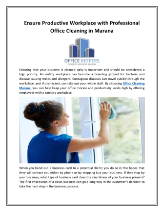 Ensure Productive Workplace with Professional Office Cleaning in Marana