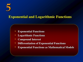 Exponential Functions Logarithmic Functions Compound Interest