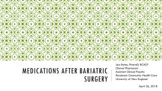 Medications after Bariatric Surgery