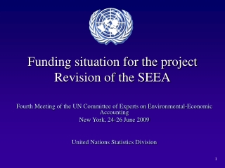 Funding situation for the project  Revision of the SEEA