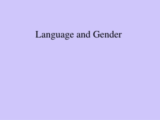 Language and Gender